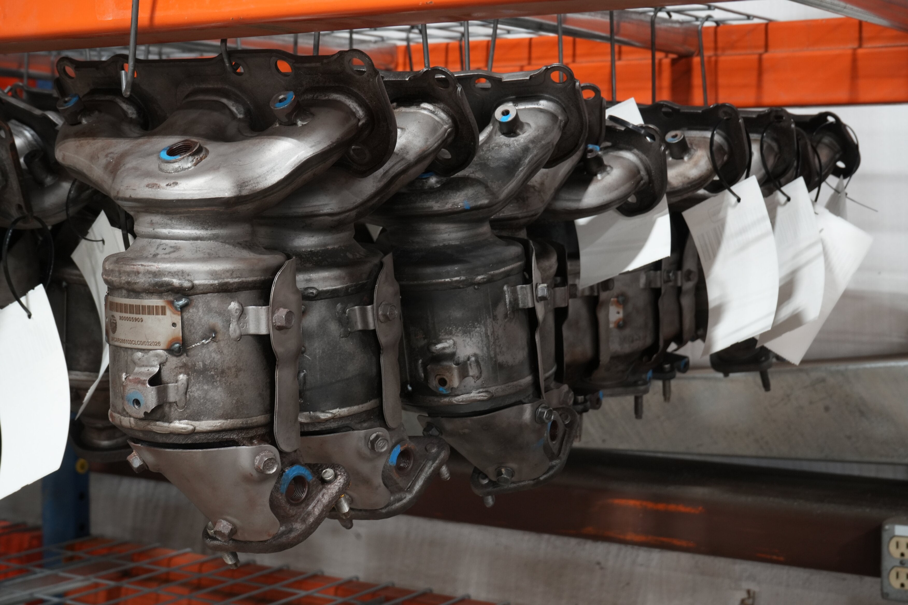 Catalytic converters in warehouse